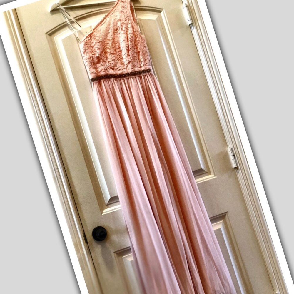 David’s bridal one-shoulder lace dress. Size 4